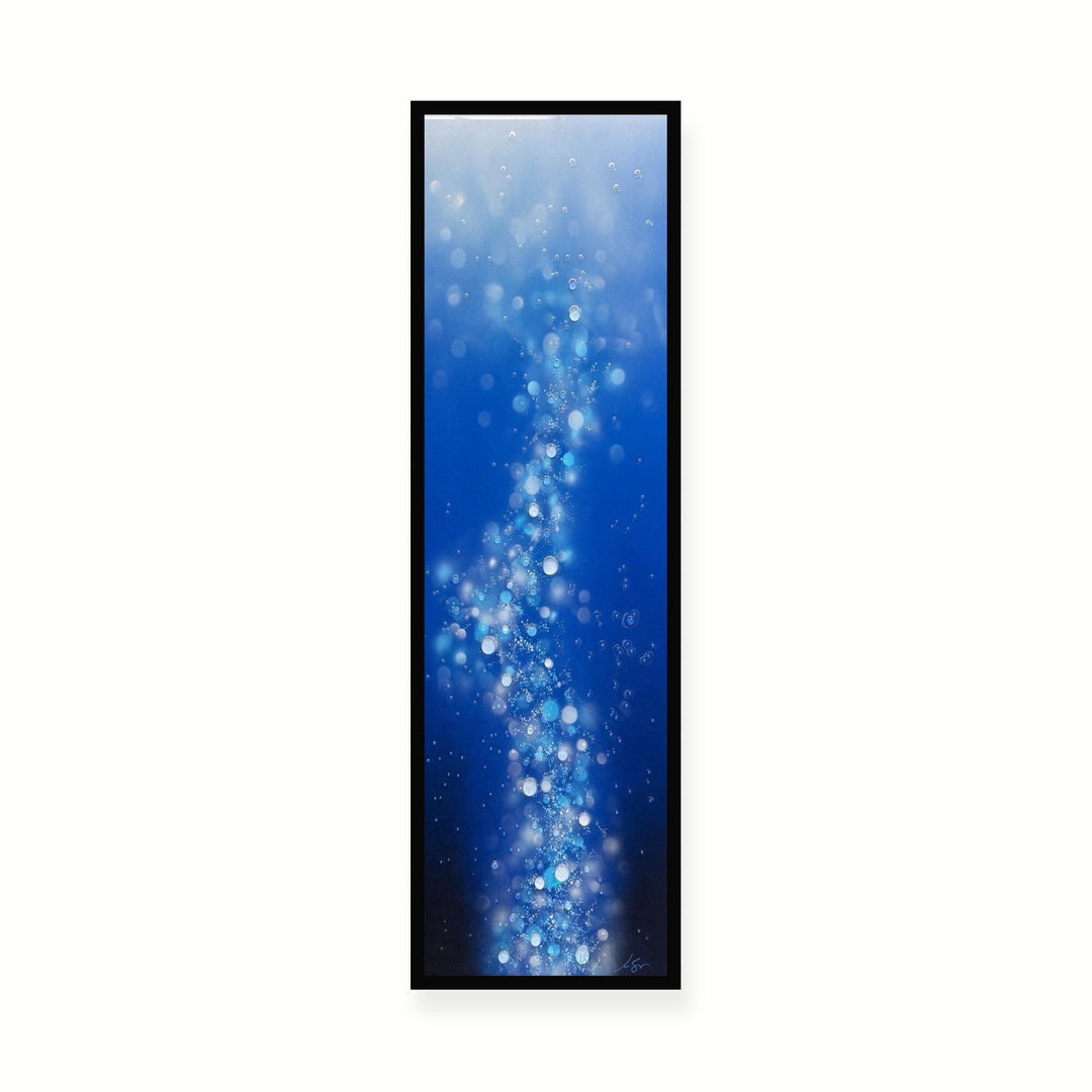 I Rise Up original painting by Justin Strom, 36x12 ACM panel in black float frame